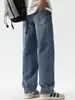 Ropa popular para hombre/pantalones de pierna ancha rectos holgados de moda para primavera, jeans versátiles casuales, estilo recto holgado para hombre