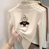 Y2550# blusa de baixo para meninas outono e inverno nova grossa quente infantil manga longa inverno crianças maiores gola meio alta de veludo moda