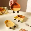 Pratinho super fofo para molho para uso doméstico, cerâmica, alto valor estético, estilo fofo, prato para comida seca, prato para tempero, prato para ketchup, prato para molho de soja