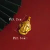 Colar Estilo Étnico Dourado Areia Vietnamita Cabeça de Buda Versátil Antigo Ouro de Imitação Buda Maitreya Corrente de Contas Redondas Pingente de Liga de Cobre