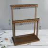 Soporte de madera maciza color nogal para collares, Estante de almacenamiento para pulseras, Soporte de exhibición de joyas para rosarios budistas, Cadenas de suéter y pulseras