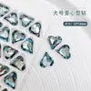 Broca de unha de diamante K9 azul indiano com ponta e fundo pontiagudos acessórios de broca de unha de diamante de vidro quadrado gordo floco de neve coração torto atacado de joias