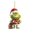 Decoraciones Navideñas Grinch Transfronterizas Modelo Nuevo Árbol de Navidad Acrílico Plano Verde Peluche Adornos Colgantes