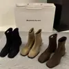 Botines Delgados de Tacón Alto y Punta Cuadrada para Mujer, Otoño e Invierno 2024, Botines de Tobillo Estilo Coreano con Forro de Felpa, Botas Martin