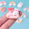 Série Coelhinho de Desenho Animado Coração Arco-Íris Acessórios de Resina DIY Joias DIY Capa de Celular Decoração para Sapato Croc