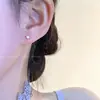 Pendientes Hip-Hop E2479 Corazón de Luna Completo de Plata S999, Pequeños y Elegantes, Pendientes de Nuevo Estilo Coreano de Diseño Nicho
