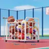 Estante de almacenamiento para baloncesto, almacenamiento multifuncional para el hogar para colchonetas de yoga y equipo deportivo, organizador móvil de equipo deportivo para gimnasios