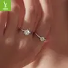 Anillo Original Yinziyun de Plata de Ley s925 con Moissanita de un Quilate en Forma de Corazón, Exquisito y Lujoso, Anillo Apilable