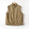 Chaleco de Algodón Repelente al Agua para Exteriores con Cuello Alto y Corte en Arco, Estilo Unisex 10825