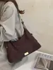 Bolso tote de terciopelo suelto cruzado para mujer, gran capacidad, para ir al trabajo, versátil, bolso de un solo hombro, nuevo estilo de bolso cruzado otoño 2026
