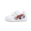 Zapatos Casuales de Tabla para Niñas con Velcro 2026 Modernos Graffiti Blanco Suela Suave Antideslizantes Transpirables Para Niños Pequeños y Niños Pequeños Primavera Otoño Versátiles