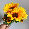 Nuevo Girasol Estilo Pastoral Decoración de Muebles para Interiores y Exteriores Flores Artificiales Accesorios para Fotografía Girasol de Simulación