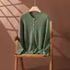 Suéter de Tricô de Cashmere para Mulheres, Cardigan de Manga Longa, Solto, Confortável, Versátil, Amigo da Pele, Elegante e Confortável