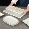 Prato Retangular de Melamina A5 Louça de Hotel Prato de Acompanhamento Prato para Hot Pot Churrasco Bandeja de Sushi Imitação de Porcelana Uso Comercial