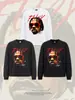 Camiseta de Manga Larga para Hombre Stewell Estampado de Retrato de Cabeza Grande Hip Hop Otoño/Invierno Algodón Pesado Lavado Americano 320G
