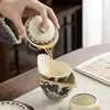 Año del Caballo Regalo de Año Nuevo Juego de Té Kung Fu Hogar Cerámica de Gama Alta Tapa de Té Tazón Tetera Taza de Té Caja de Regalo
