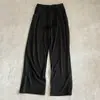 Pantalones de Pierna Ancha de Seda Amoniacal de Cobre para Mujer, Primavera, Otoño e Invierno, Cintura Alta, Caída Suelta, Pierna Recta, Pantalones Casuales Grises de Seda Helada de Corte Estrecho que Hacen que las Piernas Parezcan Más Largas