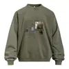 Sudadera Deportiva con Cuello Redondo y Graffiti de Letras Creativas para Hombre, Informal de Calle de Moda Holgada para Primavera y Otoño