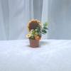 127 Acabamento Tecido à Mão Vaso Planta Decoração para Casa Malha Flor Artificial Lã Crochê Girassol Flor Presente