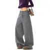 Pantalones a cuadros plisados de estilo casual retro americano para mujer y hombre, marca de moda, con caída relajada, pantalones casuales rectos de pierna ancha