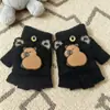 Luvas Infantis Temáticas de Urso Personalizadas para Meninos e Meninas, Resistentes ao Frio e Quentes para Outono e Inverno, Luvas Cartoon Fofas para Estudantes com Forro de Lã e Tampa Dobrável para Meninas