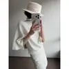 ¡Llegó! La nueva colección de otoño de Dongdaemun: suéter moderno, holgado y adelgazante estilo capa con mangas de murciélago y cuello alto para mujer