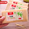 Palitos de Bambu para Uso Doméstico, Ferramenta Descartável para Limpeza dos Dentes, Espetinhos de Bambu para Frutas em Caixa, Porta-Palitos Finos Portátil para Uso Comercial em Hotéis e Restaurantes