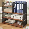 Organizador de escritorio para materias académicas, estantería de pie para escritorios de oficina, pequeño estante simple de varias capas para archivos y libros