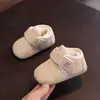 Zapatos Suaves para Bebés Antes de Caminar, Antideslizantes, de Algodón Forrados de Felpa para Niños y Niñas, 0-12 Meses, Zapatos Cálidos de Otoño e Invierno para Aprender a Caminar