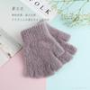 Em estoque venda direta da fábrica 1.3 luvas de meio dedo de pelo sintético de mink Outono Inverno masculino e feminino moda coreana luvas quentes ins