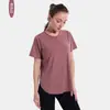 Roupa de Yoga Nova Transfronteiriça Manga Curta Feminina Tamanho Grande Divisão Curva Roupa de Fitness Solta Alta Elasticidade Esportiva Secagem Rápida