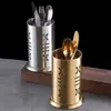 Soporte para palillos de acero inoxidable estilo coreano jaula para cubiertos soporte para palillos cesta para palillos tienda de barbacoa clip para tijeras caja de almacenamiento tubo para cuchara de sopa