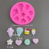 Molde de Silicone DIY Mini Melancia Sorvete Maçã Uva Pera Morango Chocolate Gotas Fontoon Gel Decoração