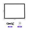 Tabla de rastreo LED en stock del fabricante transfronterizo, tabla de dibujo para copiar acrílica recargable A4/A3 para estudiantes de arte