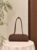 2026 Nuevo Otoño Estilo Francés Dachshund Importado Piel de Vaca de Capa Superior Cuero Genuino Gamuza Bolso de Axila Bolso Baguette de Gran Capacidad