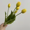 Decoração de Buquê de Tulipas de Plástico Macio Simuladas Flores Artificiais Ornamentos de Alto Padrão Flor Artificial de PU Adereços para Fotografia de Janela Flor