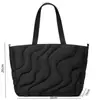 Bolso Tote Acolchado de Algodón Otoño e Invierno 2025 Estilo Nuevo Simple Color Sólido Gran Capacidad Bolso Tote Casual para Salir Bolso de Hombro Transfronterizo