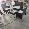 Mobiliario de Exterior al por Mayor en Stock: Juego de Mesa y Sillas de Ratán de Cuatro Piezas, Sofá de Ratán para Patio, Terraza, Balcón, Resistente a los Rayos UV