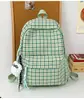 Mochila fresca de cuadros estilo coreano para niñas, mochila escolar versátil para estudiantes, mochila casual y elegante