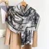 Bufanda Larga de Seda Estilo Pintura China JM para Mujer, Elegante Bufanda Larga de Satín con Estampado Floral, Cinta Decorativa para Combinar con Camisas