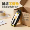 Canivete utilitário portátil em formato de pinguim, abridor de pacotes, lâmina retrátil, armazenamento seguro, ferramenta para unboxing