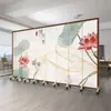 Biombo estilo chino para sala de estar y dormitorio, para bloquear la entrada, pared móvil y plegable, pintura de paisaje de oficina, biombo plegable estilo antiguo