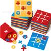 Tablero de Fieltro Juego de Mesa Transfronterizo Nuevo Mini Rompecabezas de Nueve Cuadrados Tres en Raya Pieza de Fieltro Juguetes de Educación Temprana para Niños