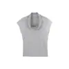 Top de punto de cuello alto de verano 2026 sin mangas ajustado elegante para ir al trabajo transpirable de Tencel Blusa Venta al por mayor/Distribución