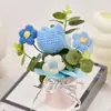 Artesanía Transfronteriza Tejido Ramo Pomposo Girasol Rosa Flor de Lana Flor Artificial Cubo de Abrazo Adorno Regalo