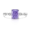 Anillo de Corona de Flores de Diamante de Alto Carbono en Venta Caliente en Vivo Incrustado con Anillo de Corte Flor de Hielo Padparadscha Super Brillante Douyin Dropshipping