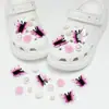 Hebilla de Zapato KT Dulce Fresca con Brillo Plateado, adecuada para Crocs, accesorios decorativos de zapato de lujo ligero, decoraciones desmontables de alta gama para DIY