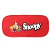 Estojo de Lápis Snoopy Preto e Branco Impressão de Nova Animação Envolvendo Homens e Mulheres Estudantes Lona Grande Capacidade Bolsa para Material Escolar
