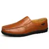 Comercio Exterior Transfronterizo Talla Grande 4647 Casual Transpirables Versátiles Zapatos de Cuero para Hombre Zapatos Perezosos con Deslizamiento de Pie para Conducir Zapatos de Hombre