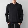 Suéter de tricô gola alta inteligente Mokamke masculino de alta qualidade, suéter de tricô com ponto trançado estilo novo com estética "old money", suéter masculino 22313